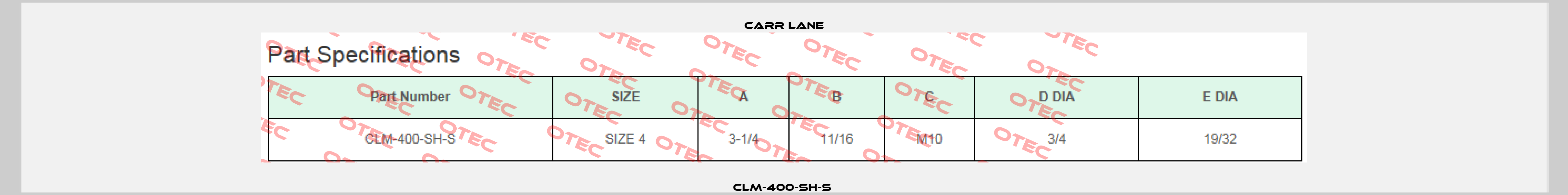 CLM-400-SH-S  Carr Lane