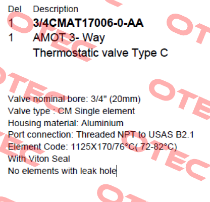 3/4CMAT17006-0-AA Amot