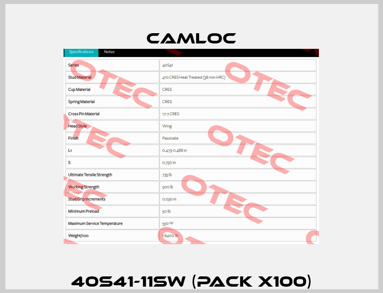 40S41-11SW (pack x100) Camloc