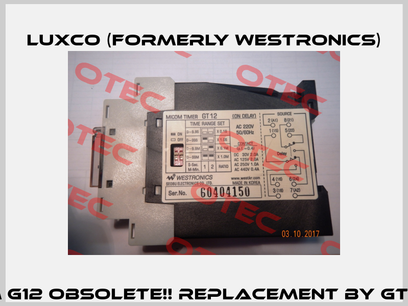 Micom G12 Obsolete!! Replacement by GTN - S2.  Luxco (formerly Westronics)