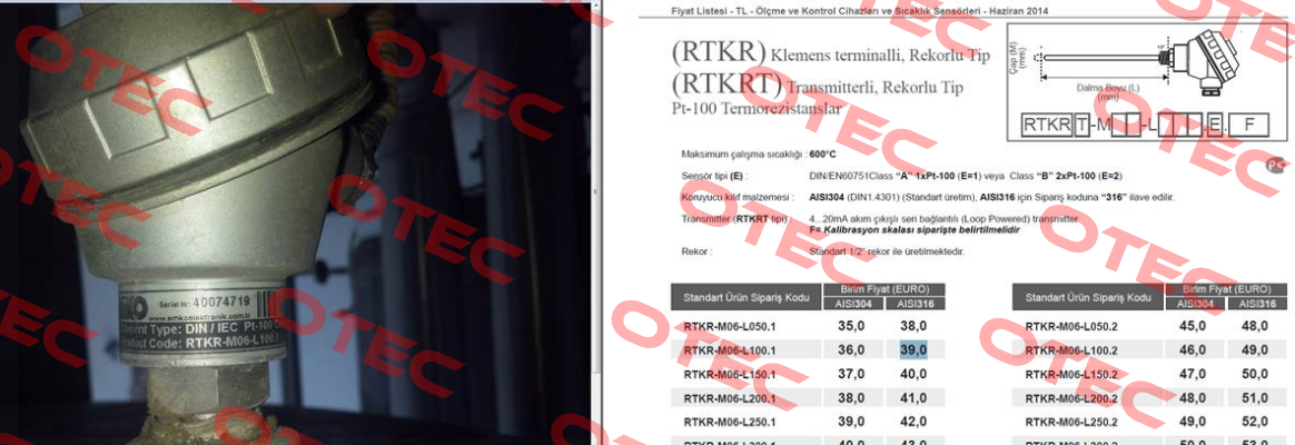 P/N: 40074719 , Type: RTKR-M06-L100.1 EMKO