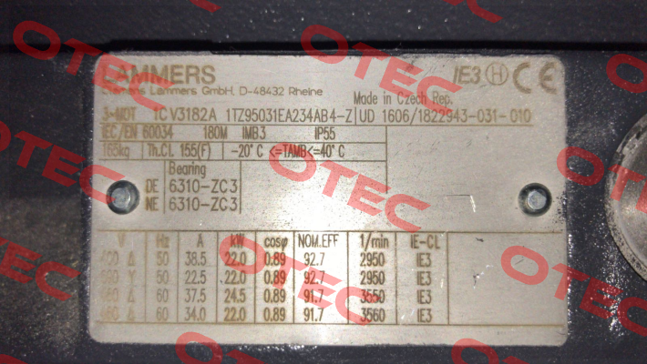 Fan wing for 1TZ9503-1EA23-4AB4 22 kW 2955 n  Lammers
