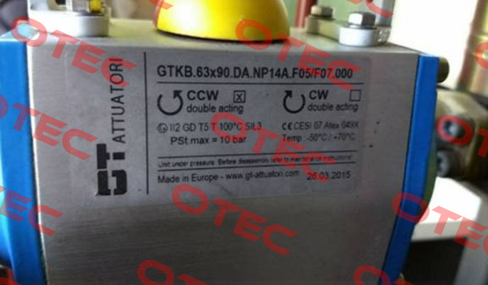 GTKB.63x90.DA.NP14A.F05/F07.000 GT Attuatori