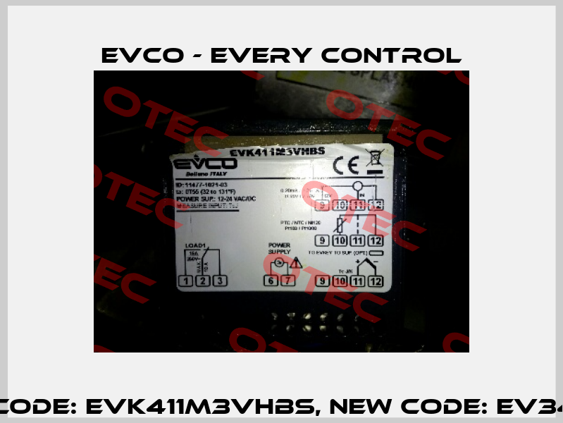 old code: EVK411M3VHBS, new code: EV3411M3 EVCO - Every Control