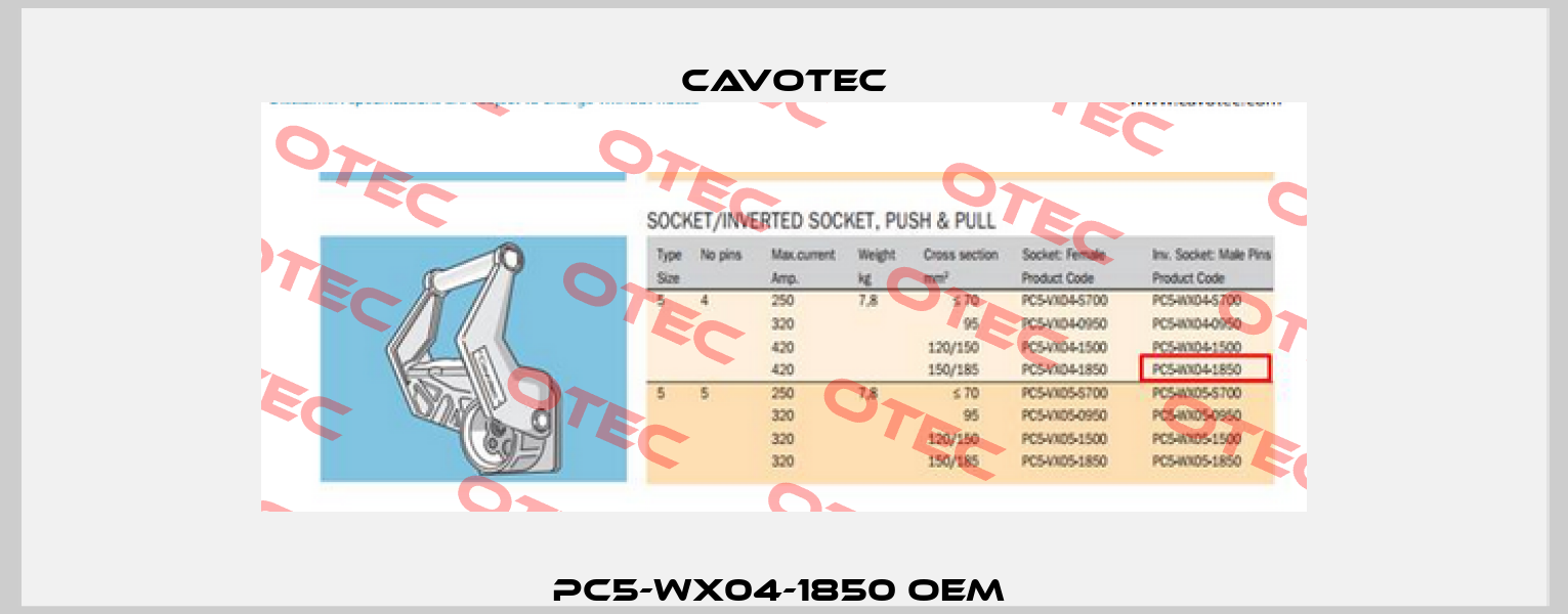PC5-WX04-1850 OEM  Cavotec