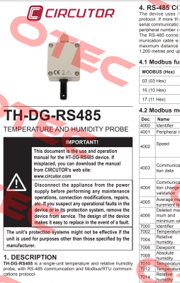 TH-DG-RS485  Circutor