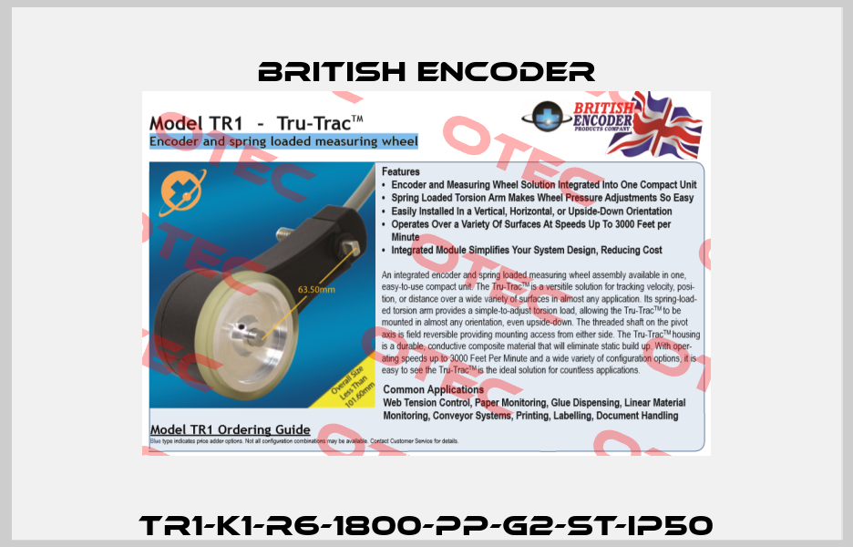 TR1-K1-R6-1800-PP-G2-ST-IP50 British Encoder