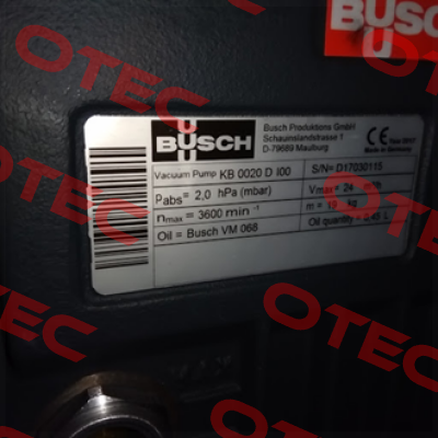 KB 0020 D 100 SM XX Busch