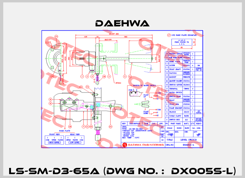 LS-SM-D3-65A (Dwg No. :  DX005S-L) Daehwa