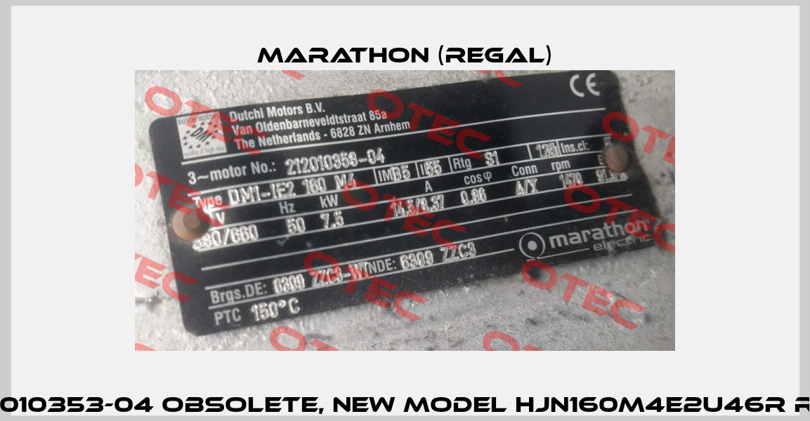 212010353-04 obsolete, new model HJN160M4E2U46R R57  Marathon (Regal)
