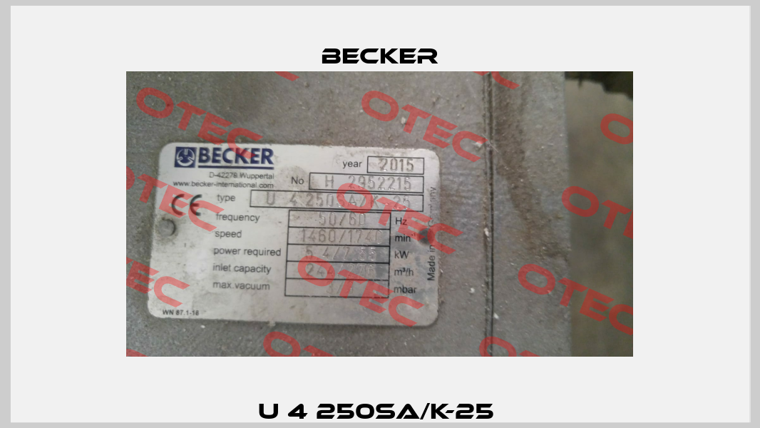 U 4 250SA/K-25  Becker