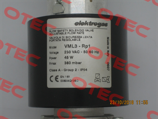 VML-3-RP1 - 230 VAC - 50/60 Hz - 360 mbar (stock) Elektrogas