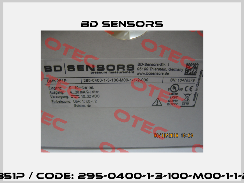 DMK 351P / Code: 295-0400-1-3-100-M00-1-1-2-000 Bd Sensors