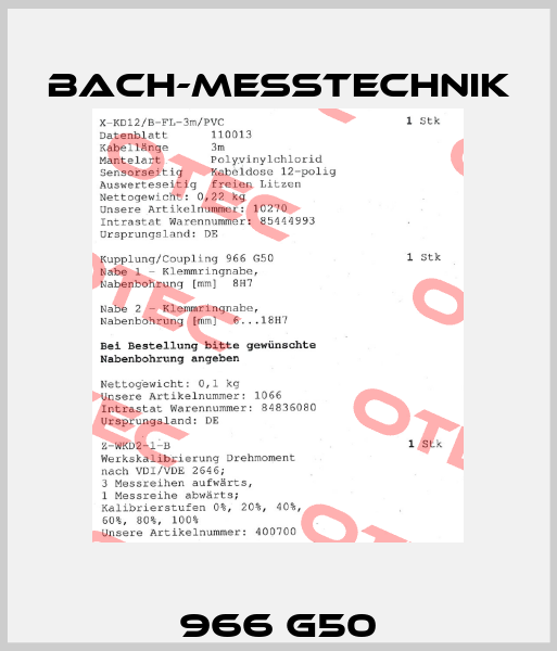 966 G50 Bach-messtechnik