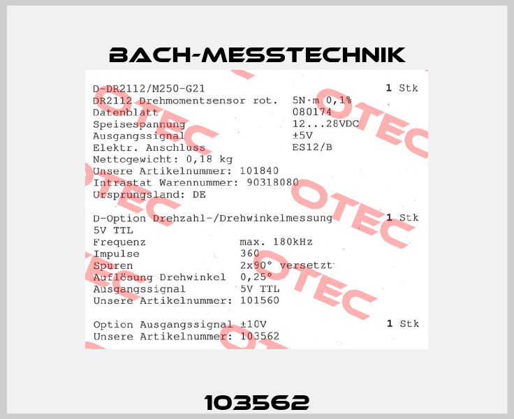 103562 Bach-messtechnik