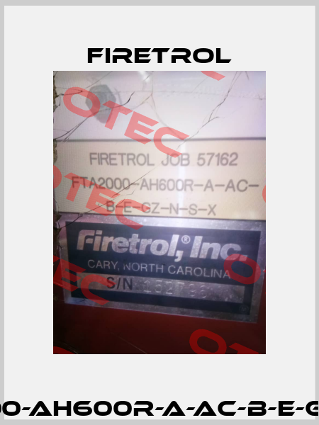 FTA2000-AH600R-A-AC-B-E-GZ-N-S-X Firetrol