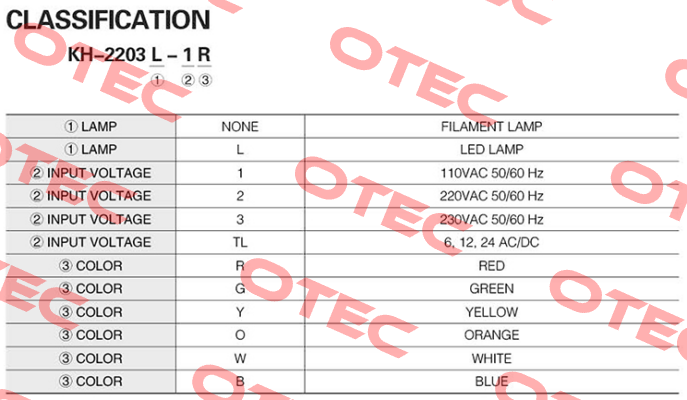 KH-2203L-TL (lamp cup - R) Koino