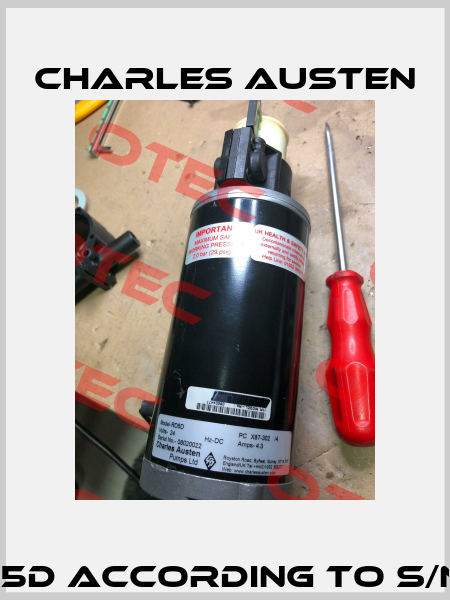 X87-302 RD5D according to S/N:08020022 Charles Austen Pumps
