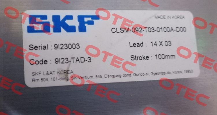 CLSM-092-T03-0100A-D00 Skf