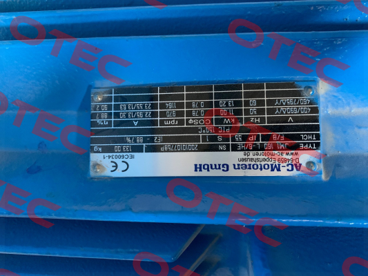 Type: JM1 160 L-6/HE AC Motoren