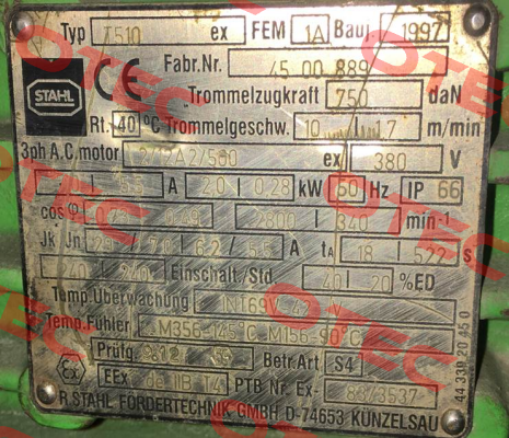 Type    T510 Stahl CraneSystems