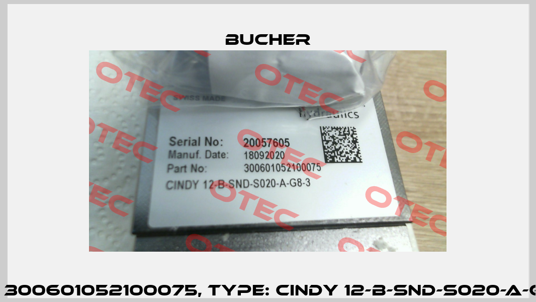 P/N: 300601052100075, Type: CINDY 12-B-SND-S020-A-G8-3 Bucher