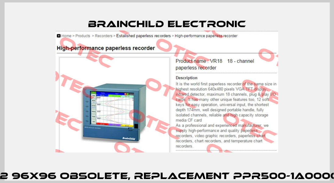 C42 96X96 obsolete, replacement PPR500-1A000010 Brainchild Electronic