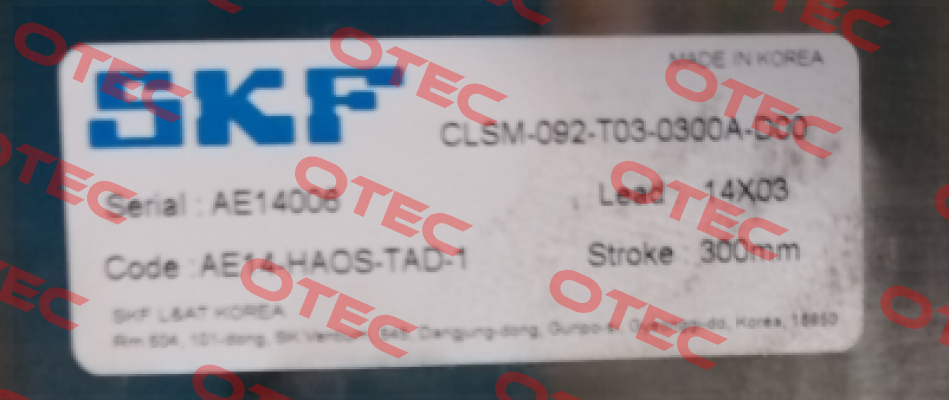 CLSM-092-T03-0300A-D00 (SK Z010115) Skf