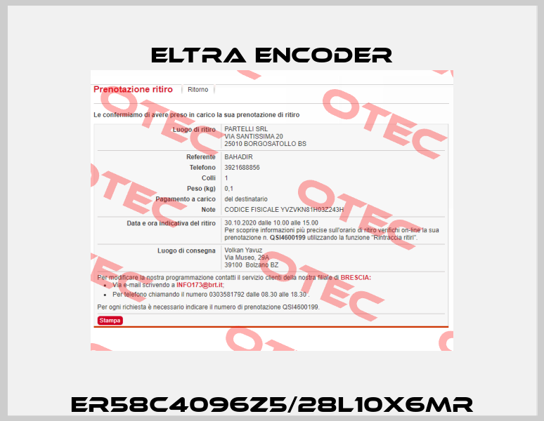 ER58C4096Z5/28L10X6MR Eltra Encoder