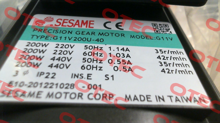 reducer for G11V200S-40 Sesame Motor