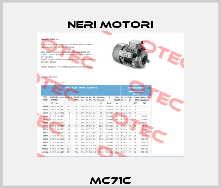 MC71C Neri Motori