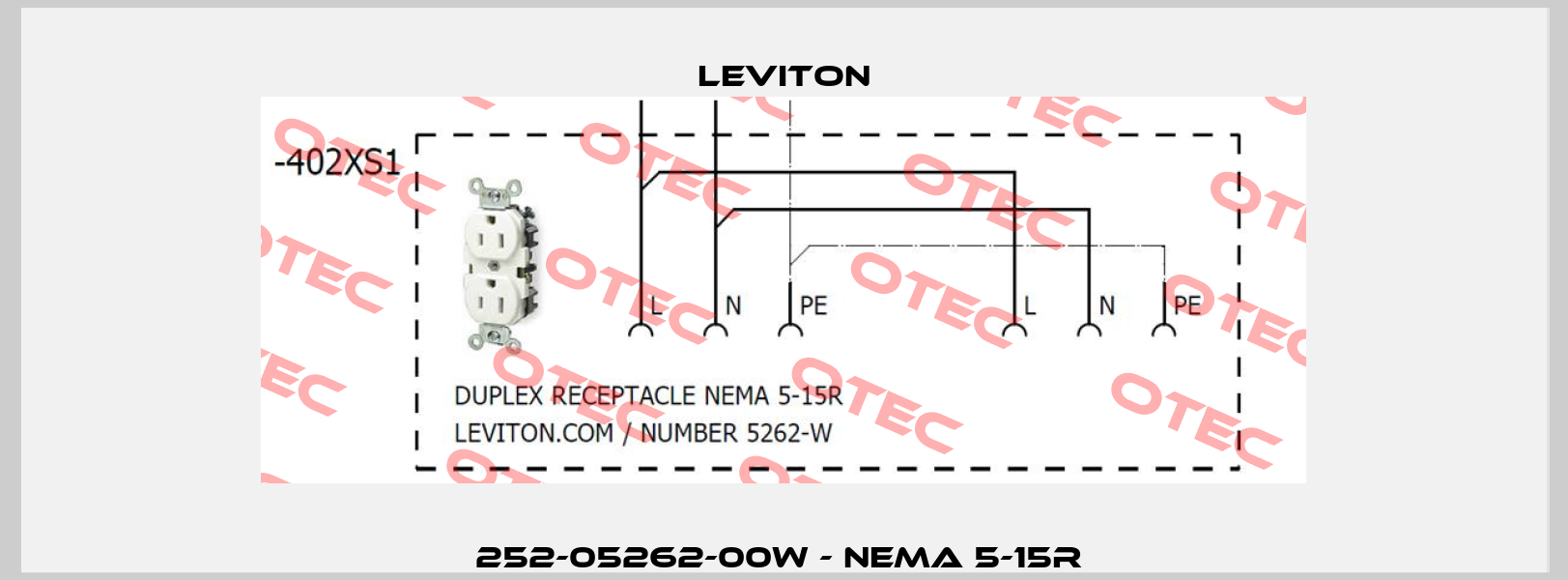 252-05262-00w - NEMA 5-15R  Leviton