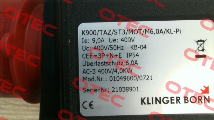 K900/TAZ/ST3/Mot/M6,0A/KL-Pi/Phw (0104.9600) Klinger Born