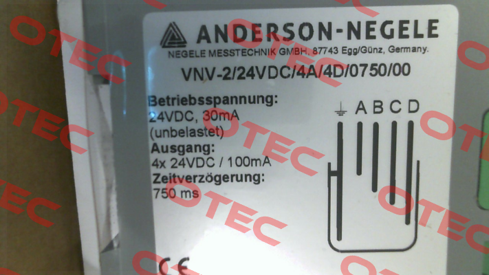 VNV-2/24VDC/4A/4D/0750/00 Anderson-Negele