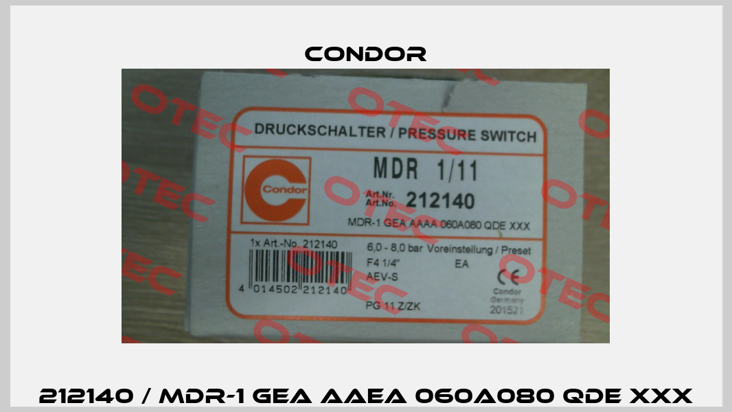 212140 / MDR-1 GEA AAEA 060A080 QDE XXX Condor