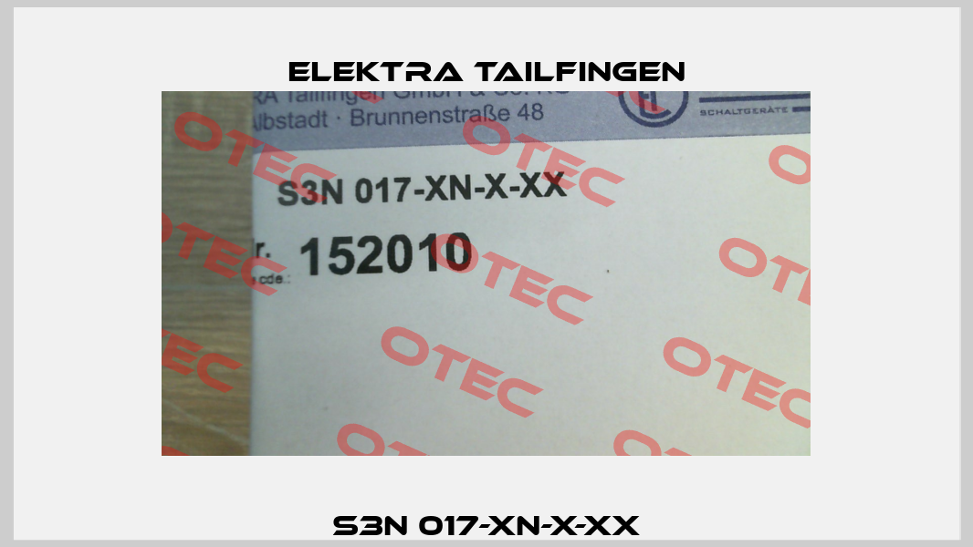 S3N 017-XN-X-XX Elektra Tailfingen