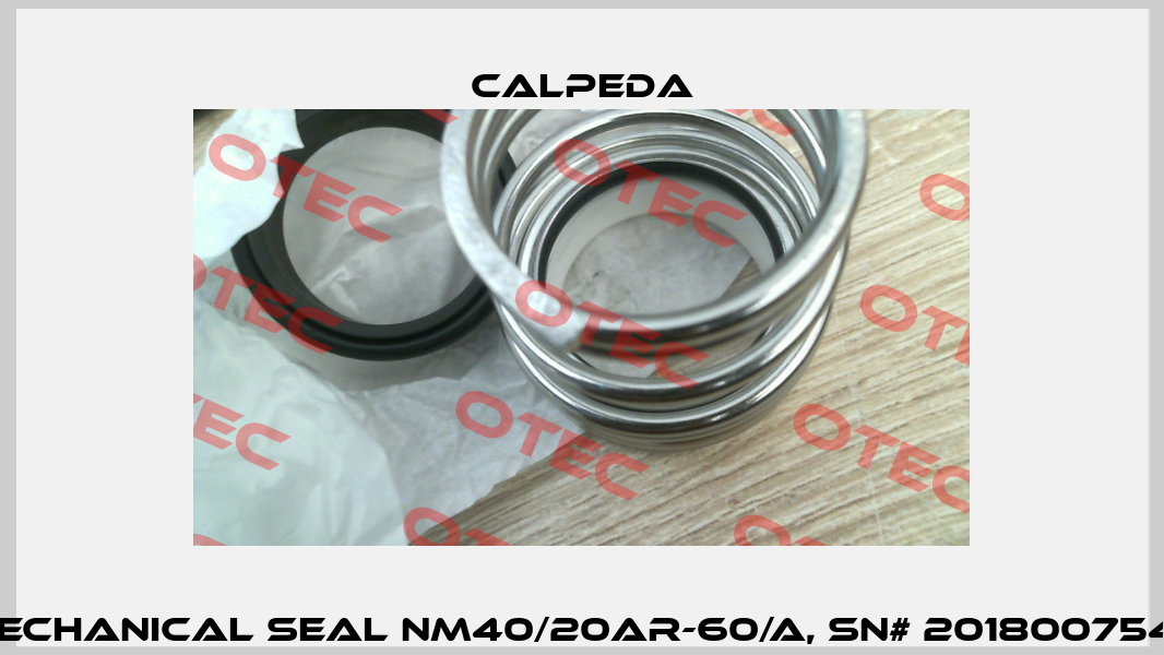 mechanical seal NM40/20AR-60/A, SN# 2018007546 Calpeda