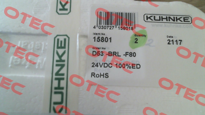 15801 / D53-BRL-F80-24VDC 100%ED Kuhnke