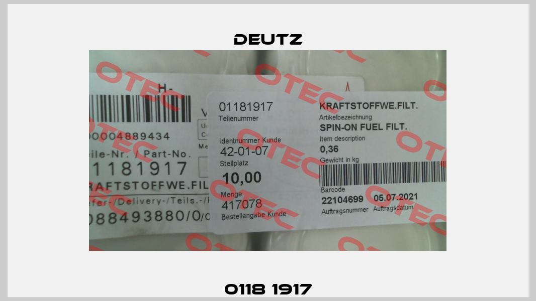0118 1917 Deutz