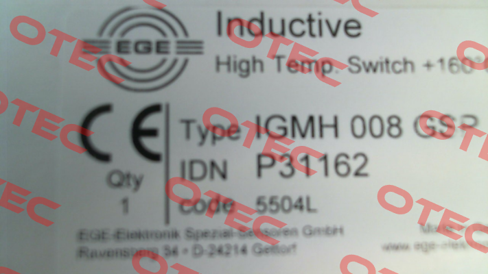 p/n: P31162, Type: IGMH 008 GSP Ege