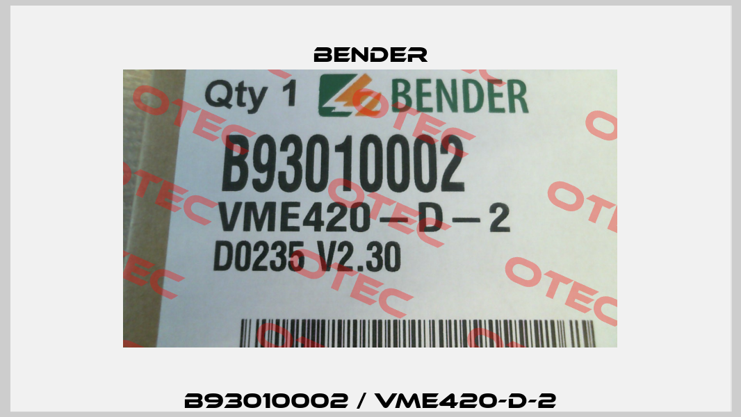 B93010002 / VME420-D-2 Bender
