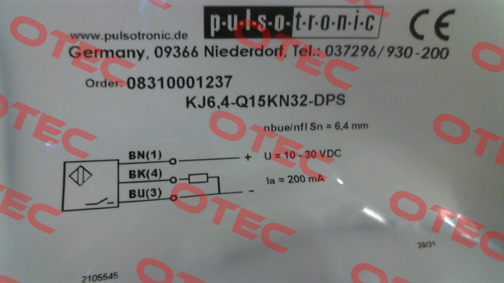 p/n: 08310001237, Type: KJ6,4-Q15KN32-DPS Pulsotronic