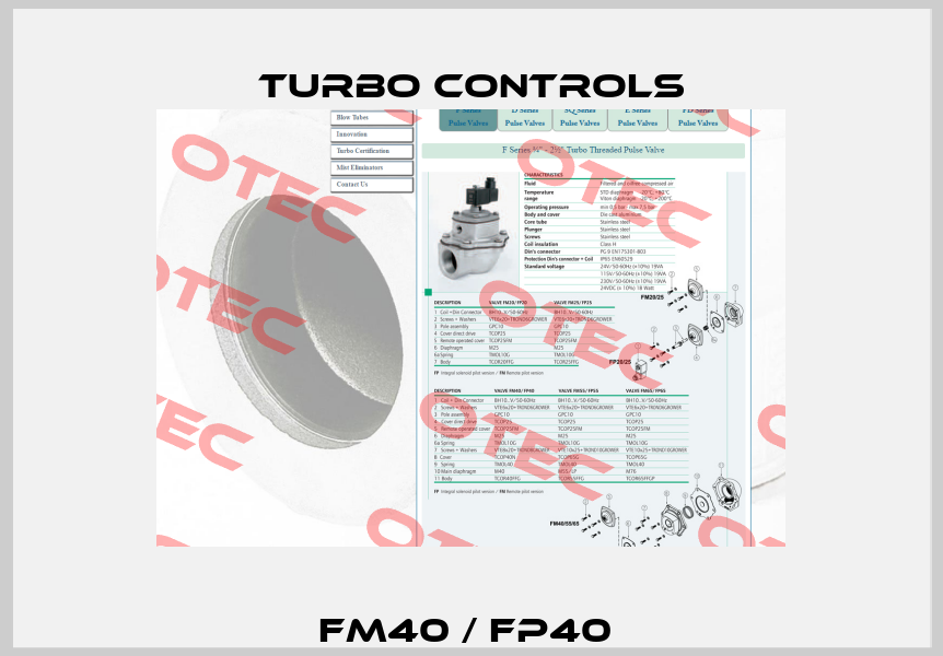 FM40 / FP40  Turbo Controls