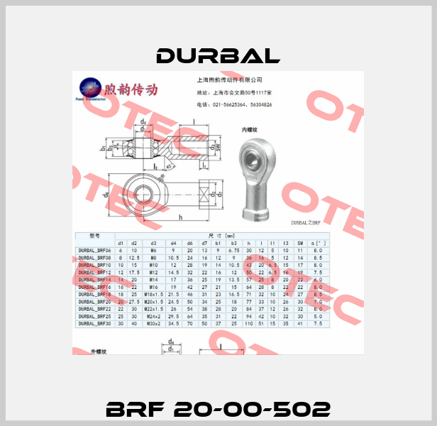 BRF 20-00-502 Durbal