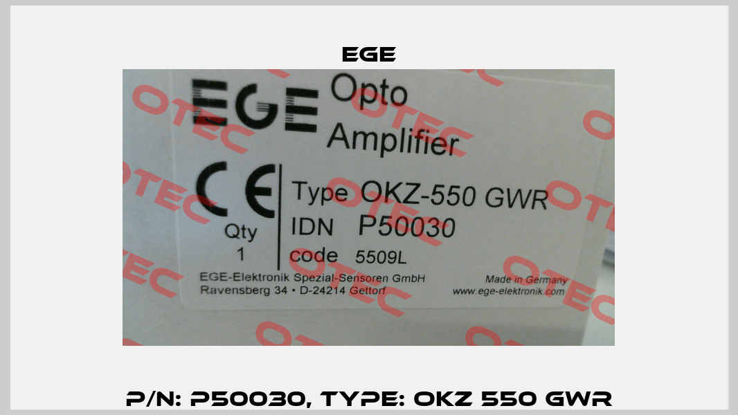 p/n: P50030, Type: OKZ 550 GWR Ege