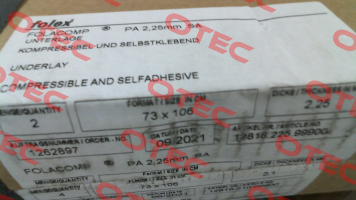 Folacomp PA 1060 x 730 x 2,25 mm Folex