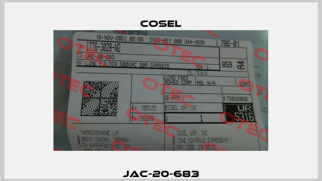 JAC-20-683 Cosel