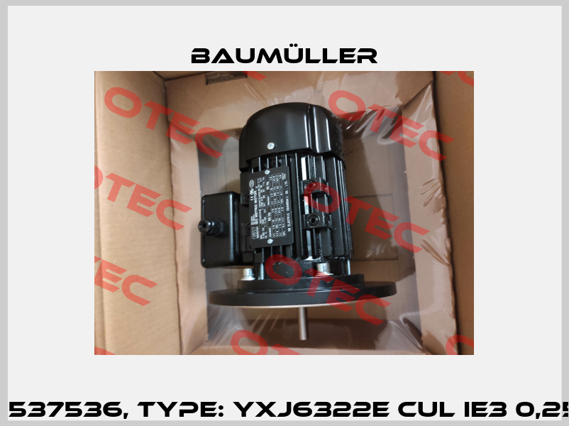 P/N: 537536, Type: YXJ6322E cUL IE3 0,25kW Baumüller
