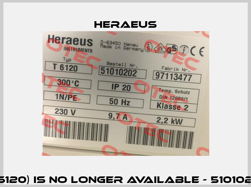 51010202 (Type T6120) is no longer available - 51010272 Alternative.  Heraeus