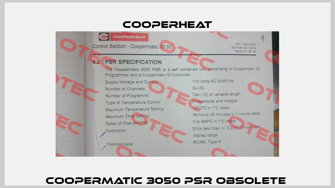 Coopermatic 3050 PSR obsolete  Cooperheat